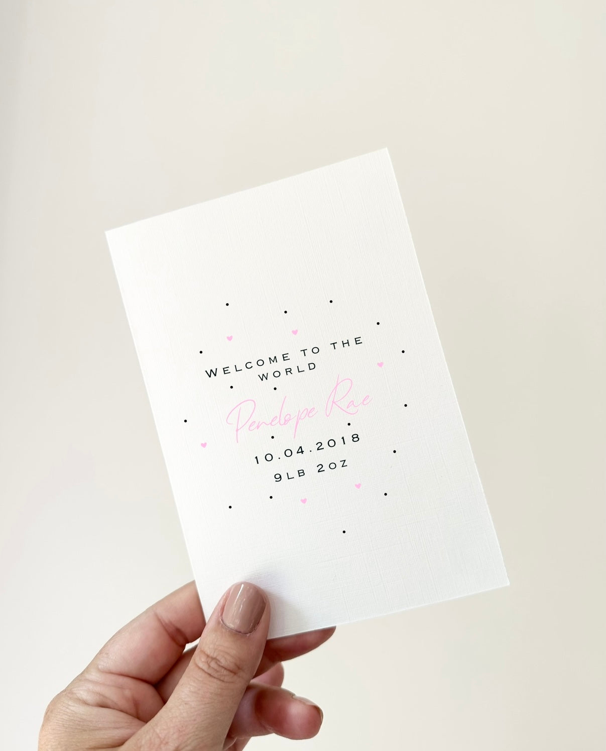 Welcome to the world new baby Card - Personalised congratulations on your new baby card - Personalised new baby card