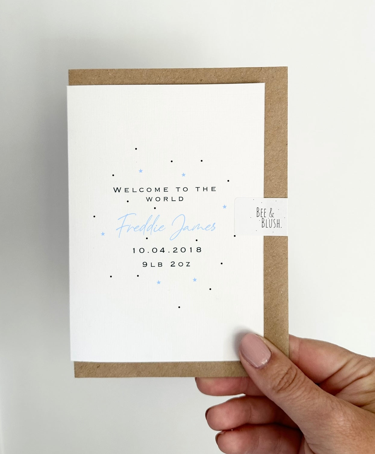 Welcome to the world new baby Card - Personalised congratulations on your new baby card - Personalised new baby card