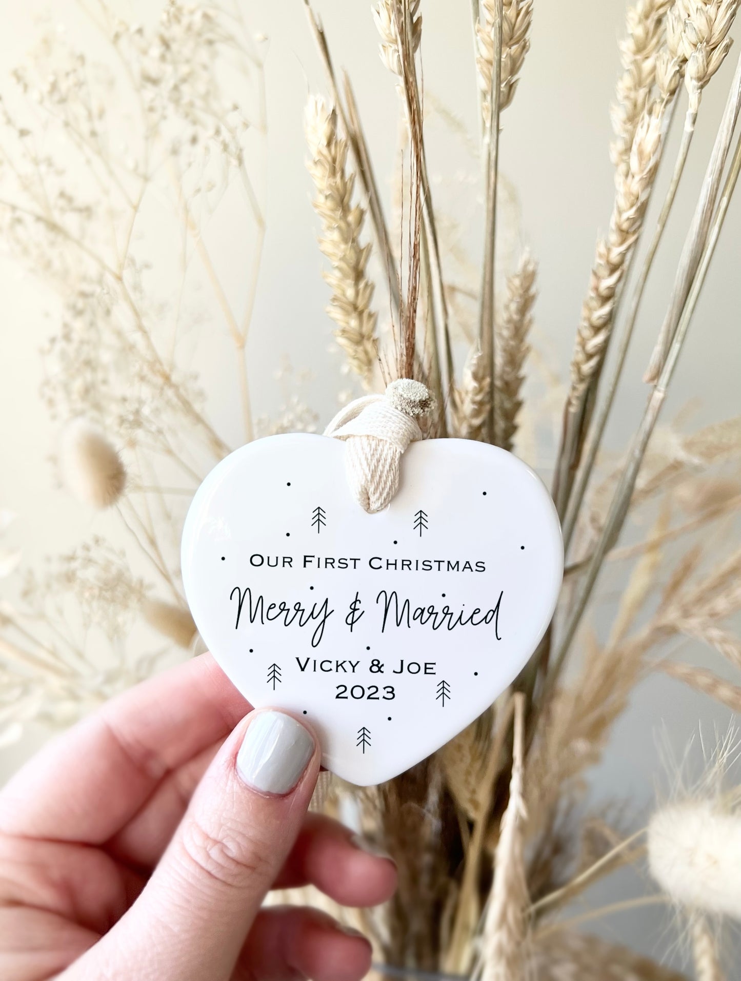 Personalised Merry and married Christmas bauble