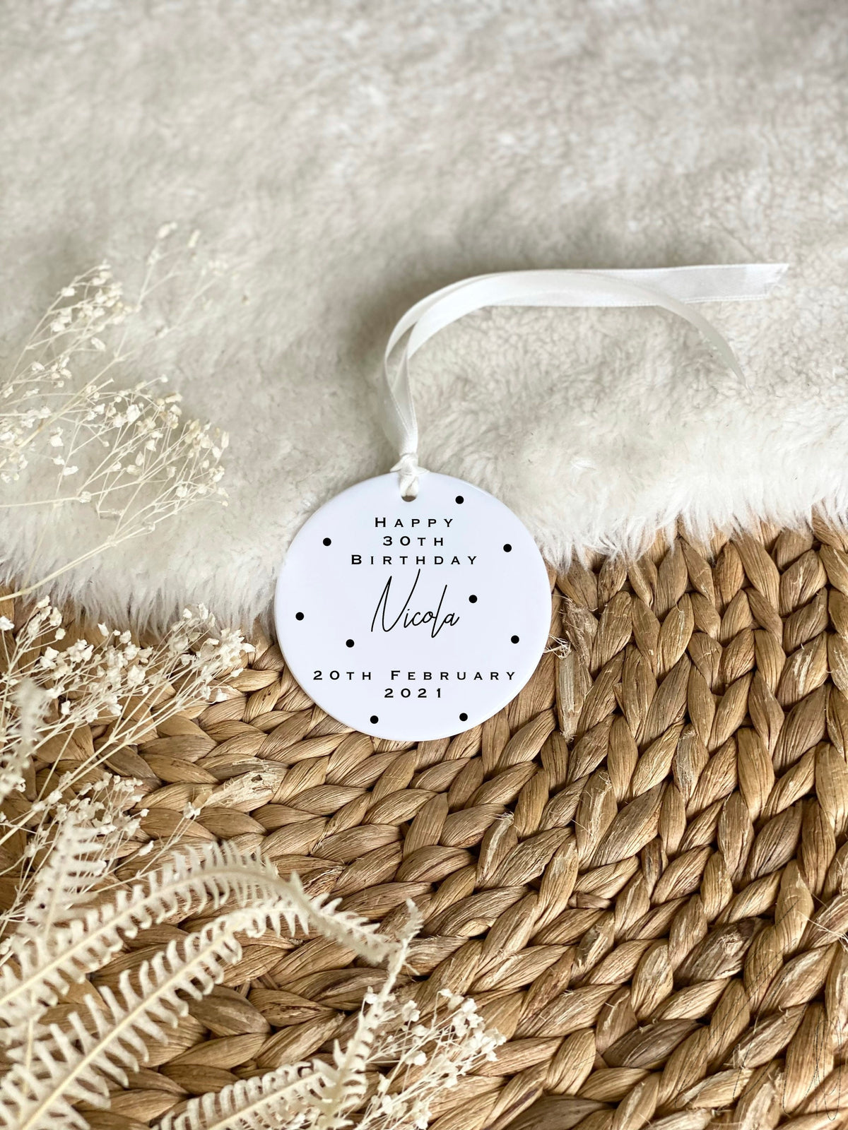 Personalised Birthday Ornament – Ceramic Keepsake Gift