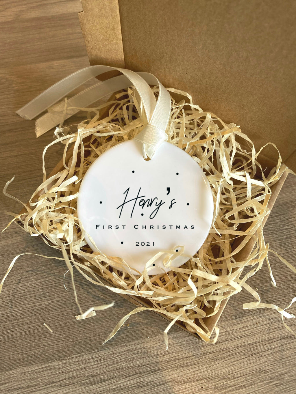 Personalised Baby's First Christmas Ornament – Ceramic Keepsake