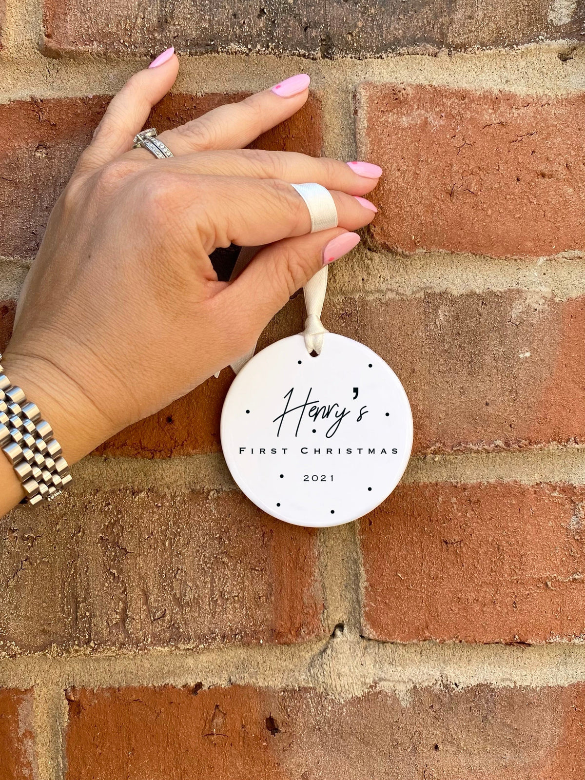 Personalised Baby's First Christmas Ornament – Ceramic Keepsake