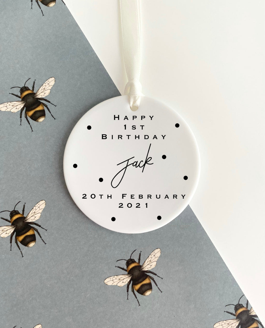 Personalised Birthday Ornament – Ceramic Keepsake Gift