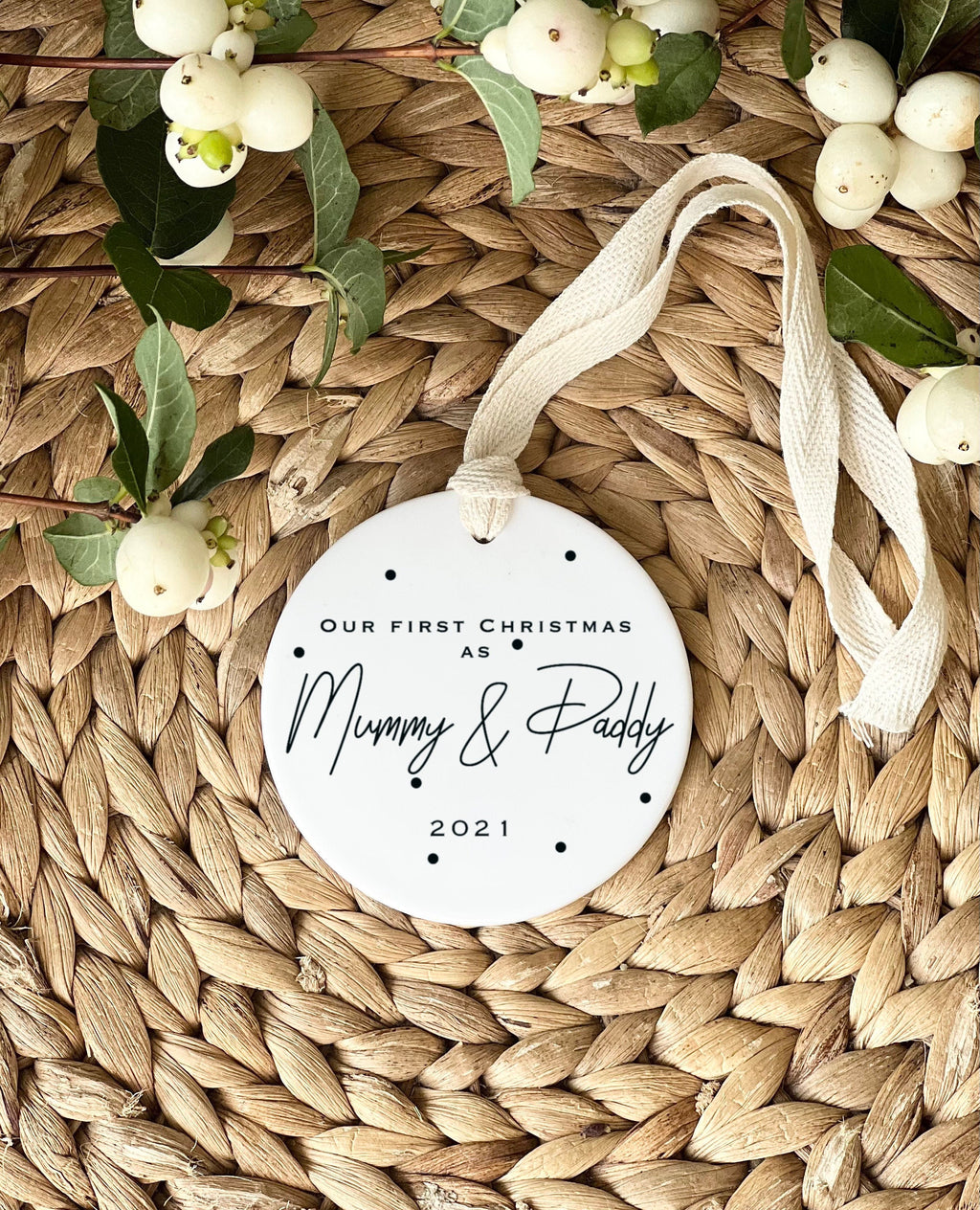 Personalised First Christmas as Mummy & Daddy Ornament