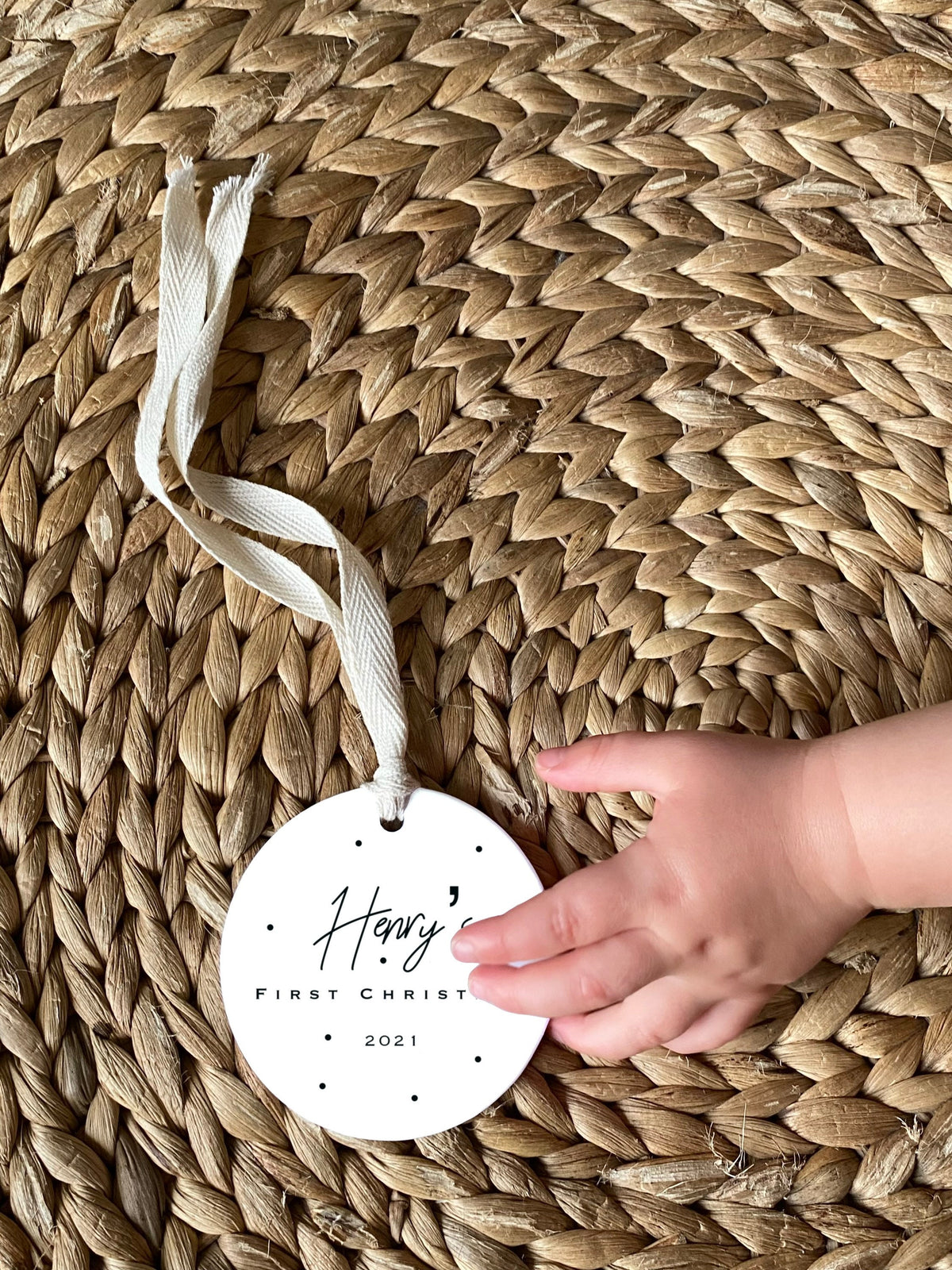 Personalised Baby's First Christmas Ornament – Ceramic Keepsake