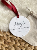 Personalised Baby's First Christmas Ornament – Ceramic Keepsake