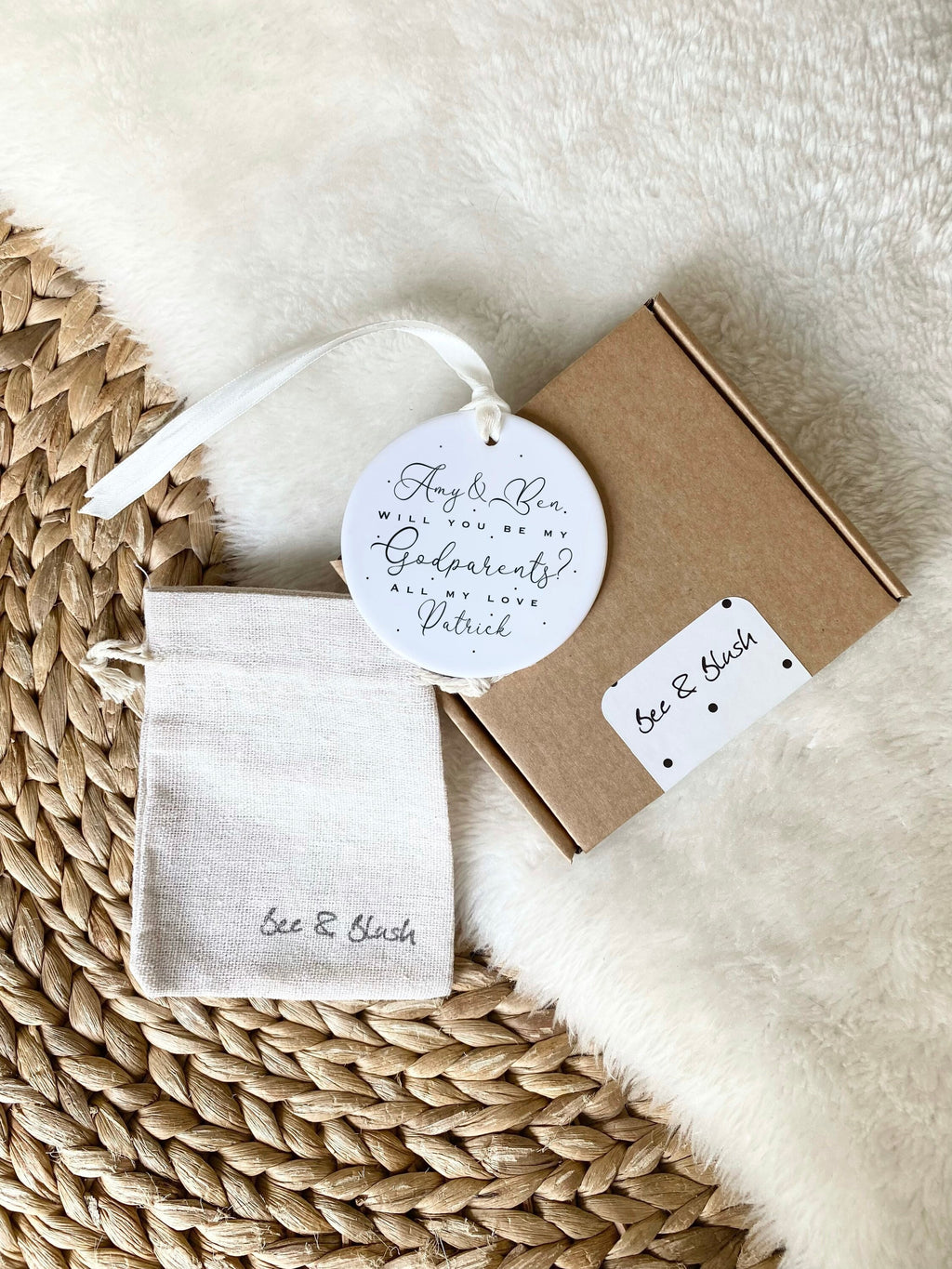 Personalised Godparents Ornament – 'Will You Be My Godparents?' Gift