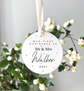 Personalised First Christmas Married Ornament – Newlywed Gift
