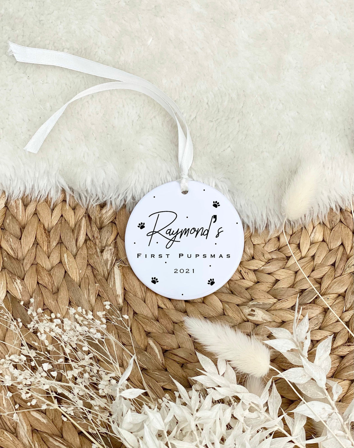 Personalised Puppy's First Christmas Ornament
