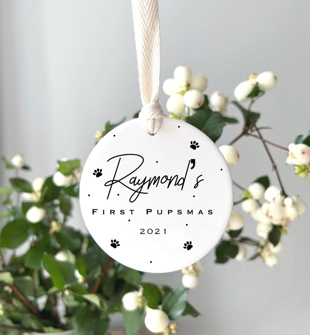 Personalised Puppy's First Christmas Ornament