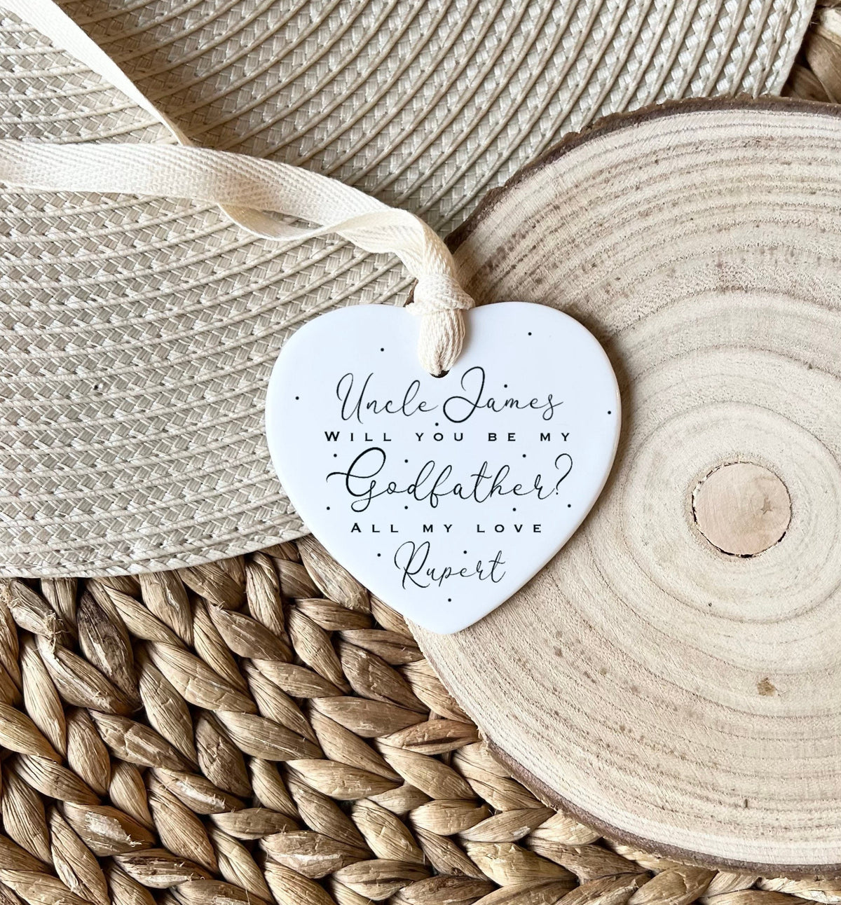 Personalised Godfather Ornament – 'Will You Be My Godfather?' Gift