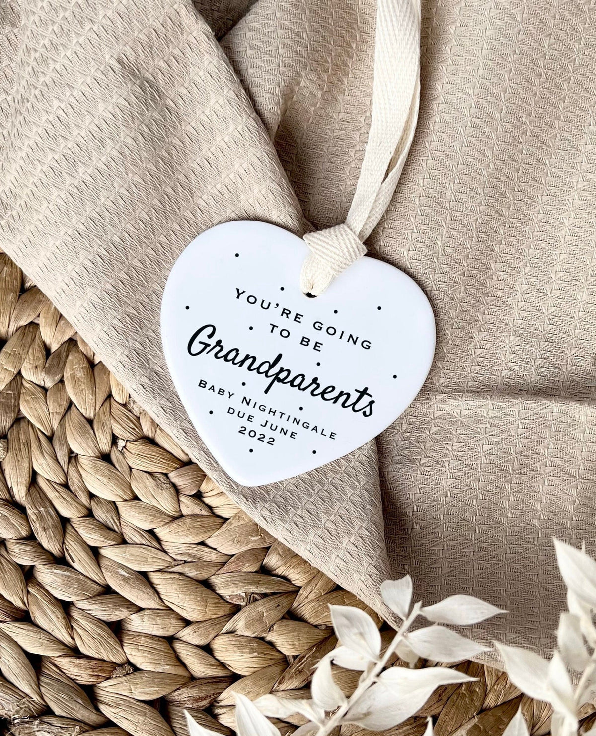 Personalised 'You're Going to Be Grandparents' Ornament
