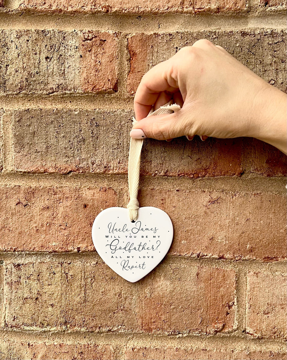 Personalised Godfather Ornament – 'Will You Be My Godfather?' Gift