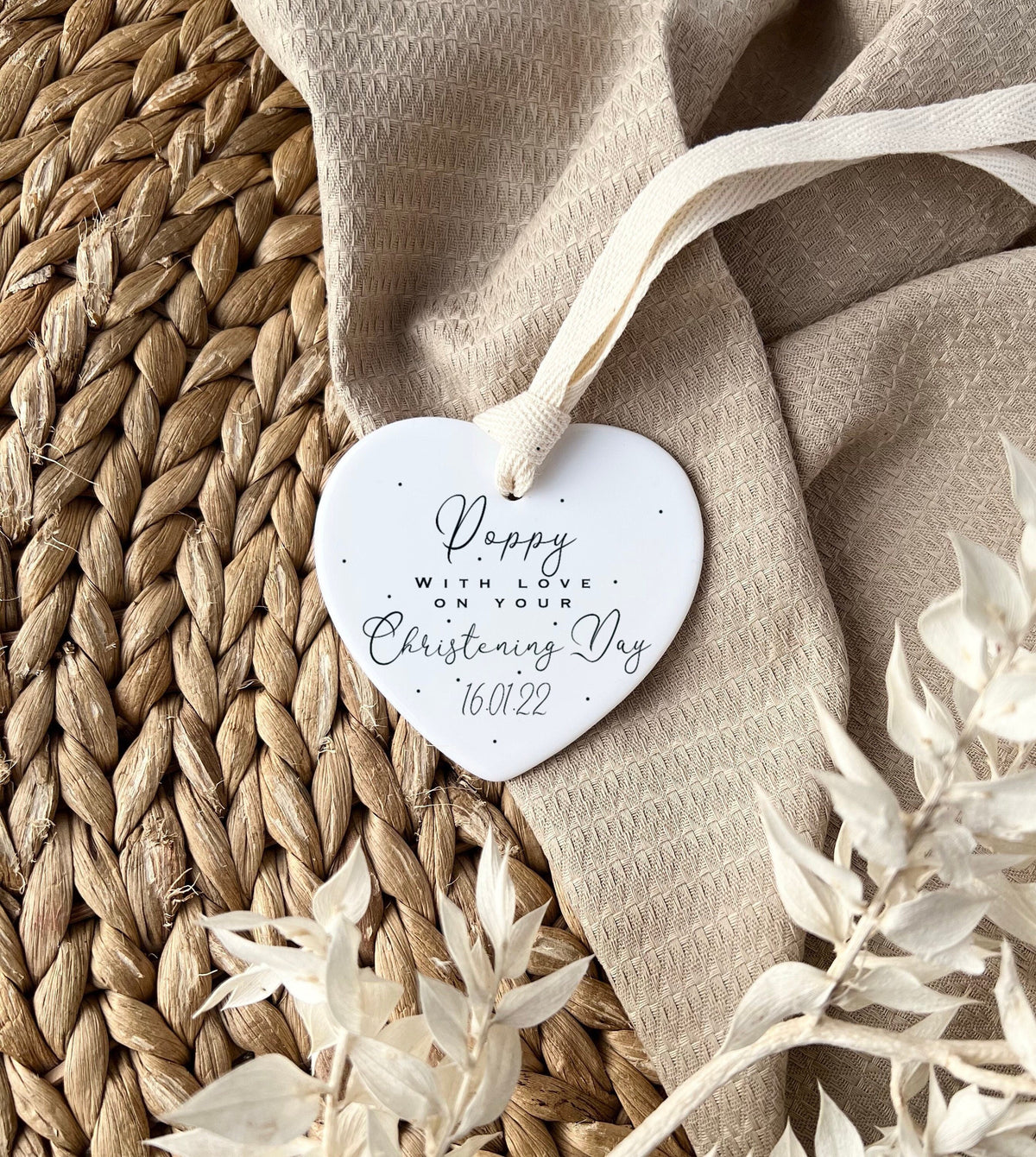 Personalised Christening & Baptism Ornament – Ceramic Keepsake