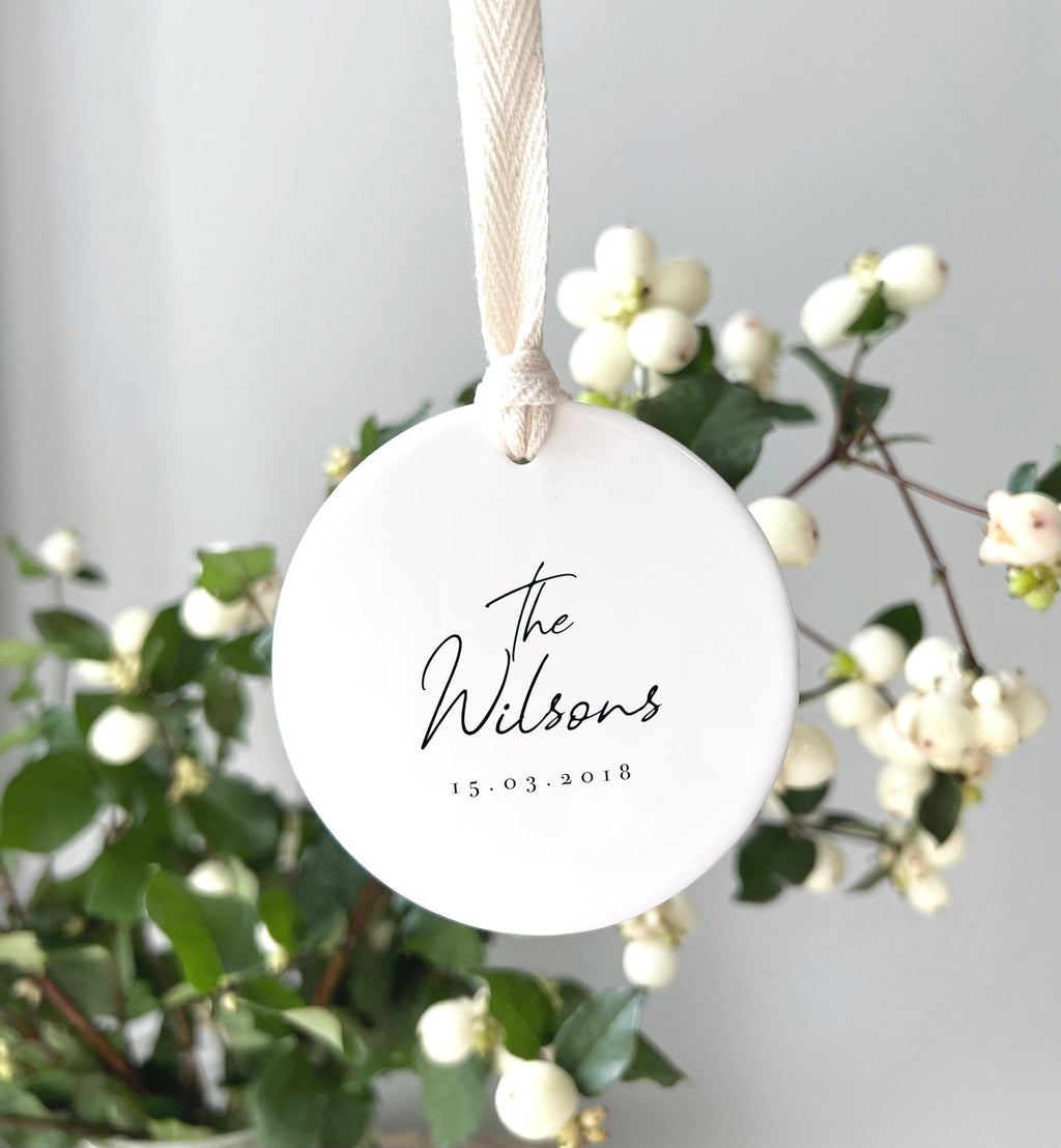 Personalised Mr & Mrs Wedding Ornament – Ceramic Keepsake