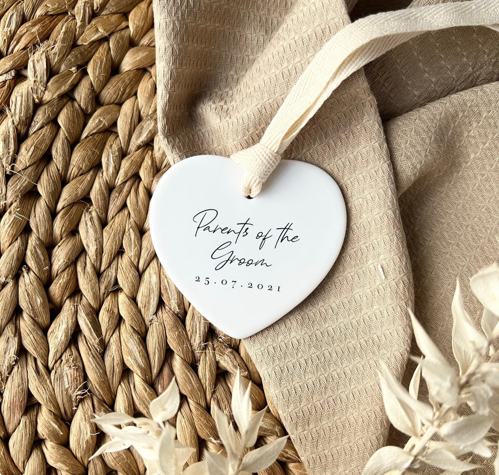 Personalised Parents of the Groom Ornament – Wedding Keepsake