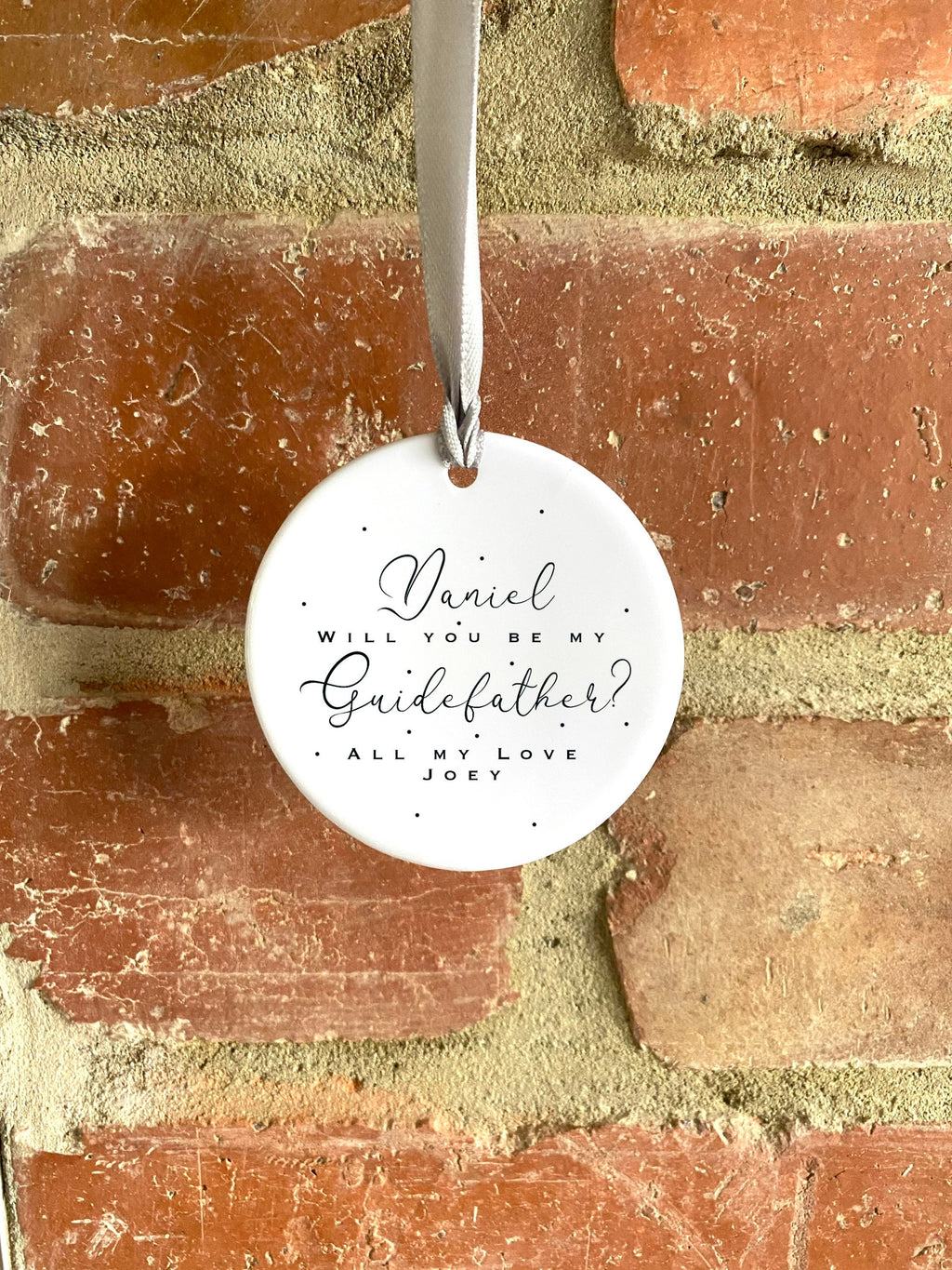 Personalised Guidefather Ornament – 'Will You Be My Guidefather?' Gift