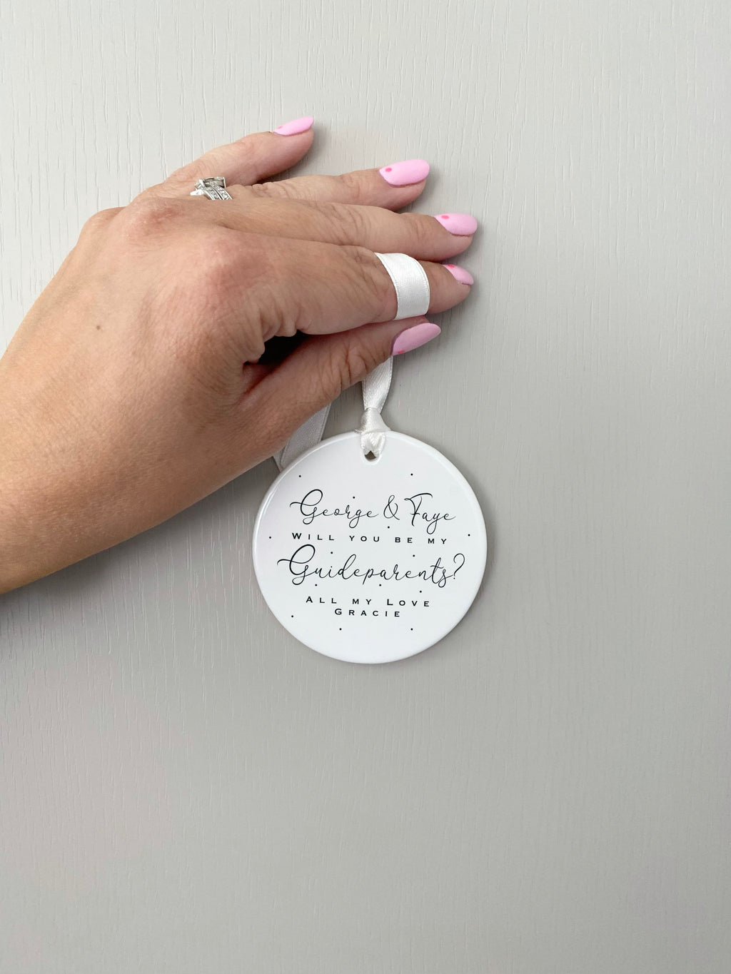 Personalised Guideparents Ornament – 'Will You Be My Guideparents?' Gift