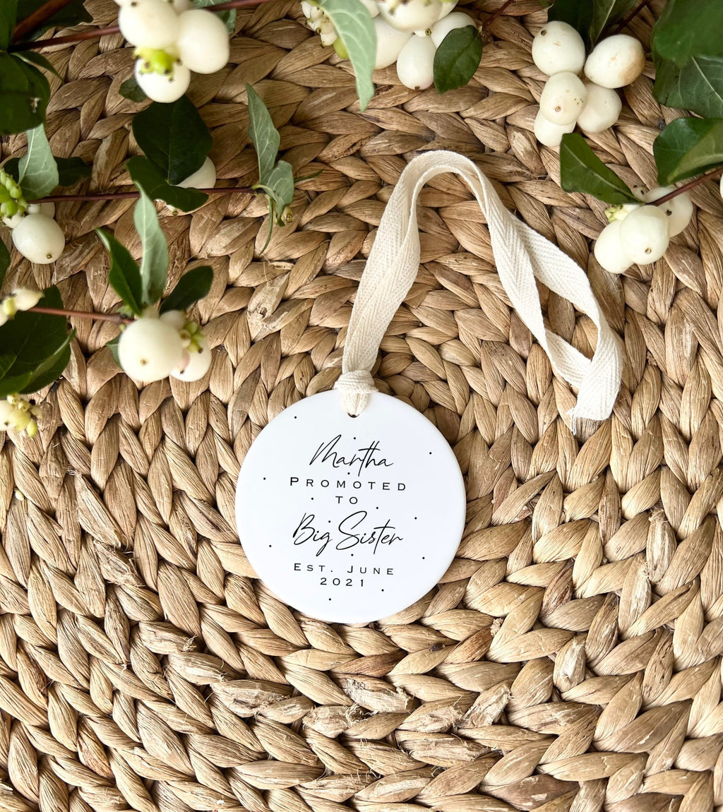 Personalised Big Sister Announcement Ornament