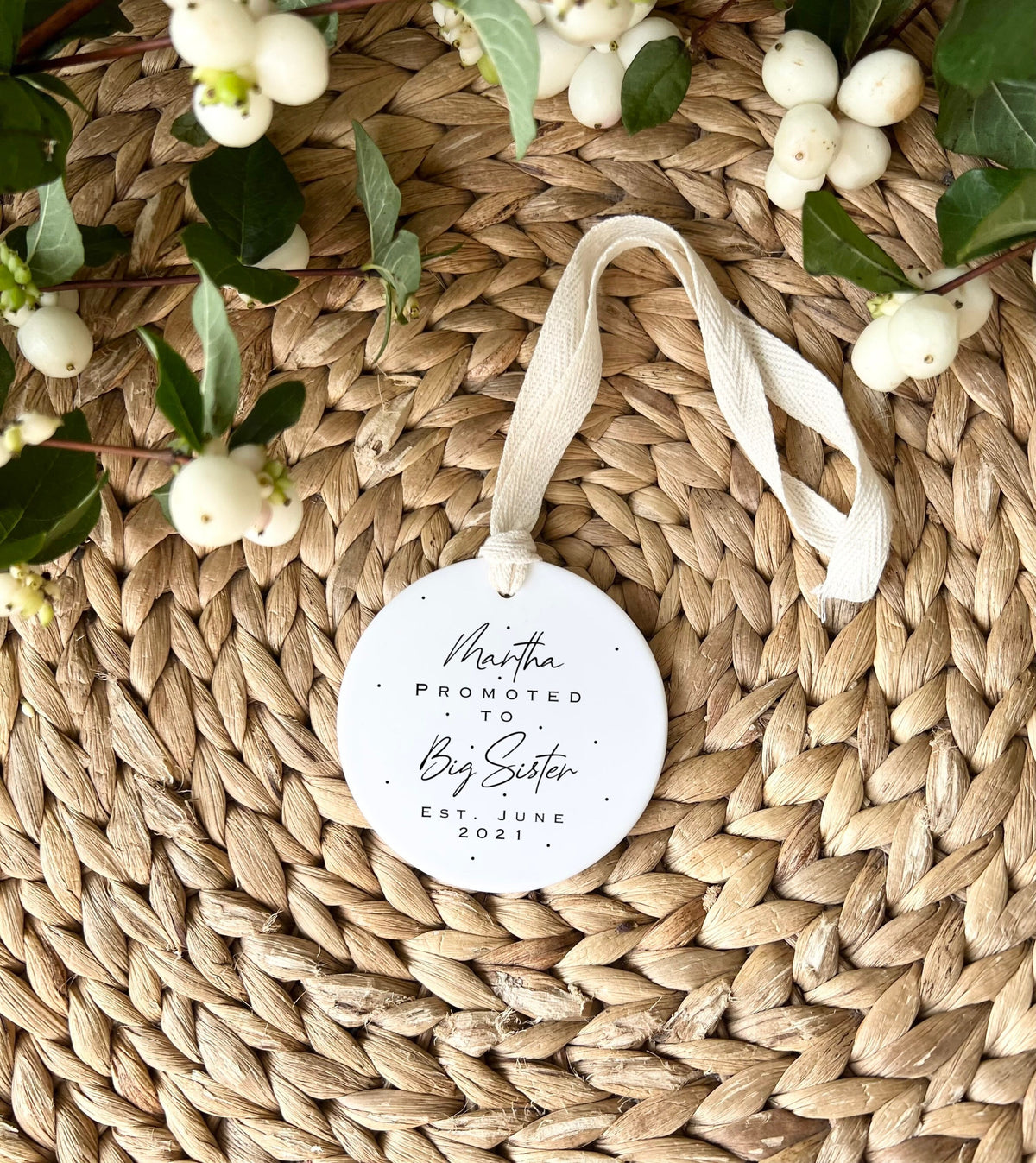 Personalised Big Sister Announcement Ornament