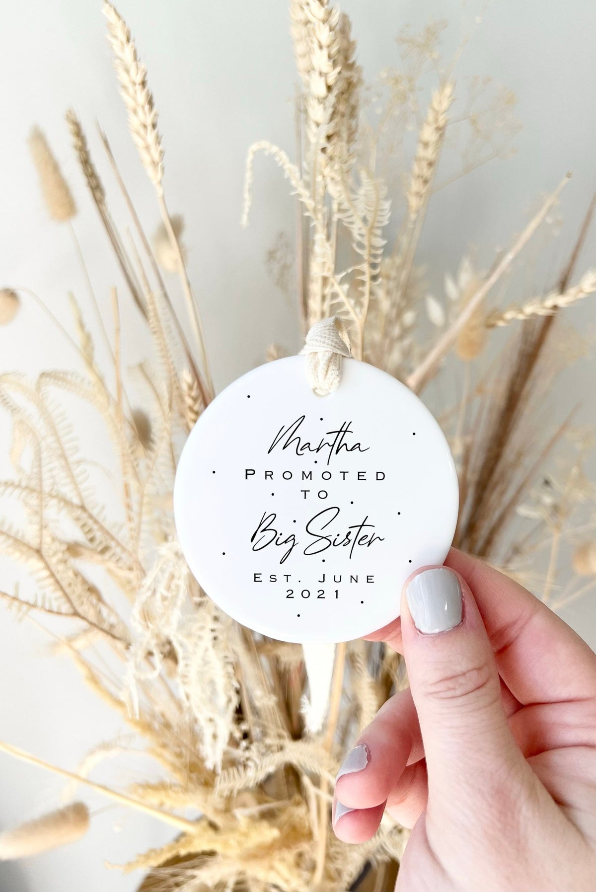 Personalised Big Sister Announcement Ornament