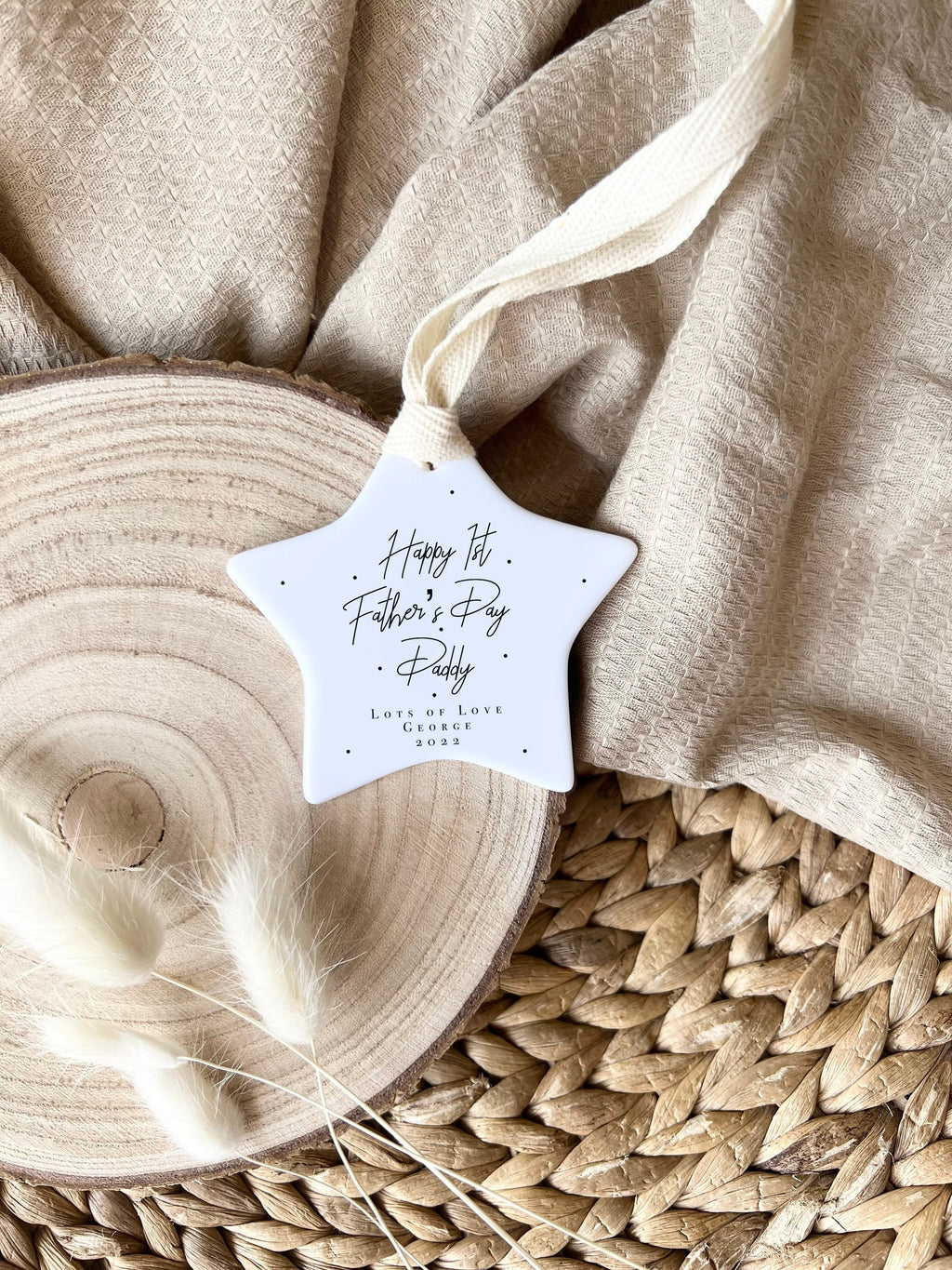 Personalised First Father's Day Star Ornament – Ceramic Keepsake