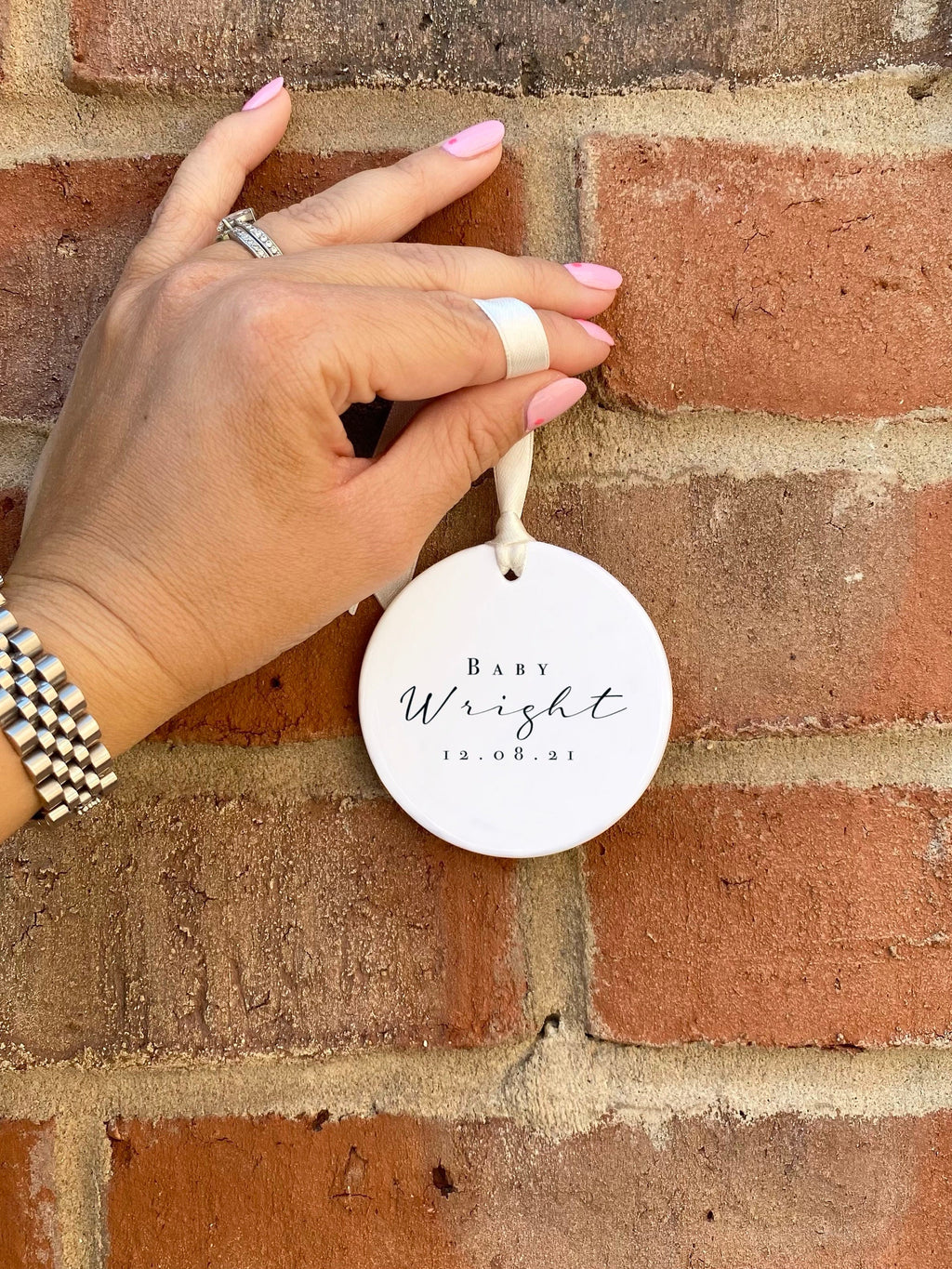 Personalised Baby Announcement Ornament – Ceramic Keepsake