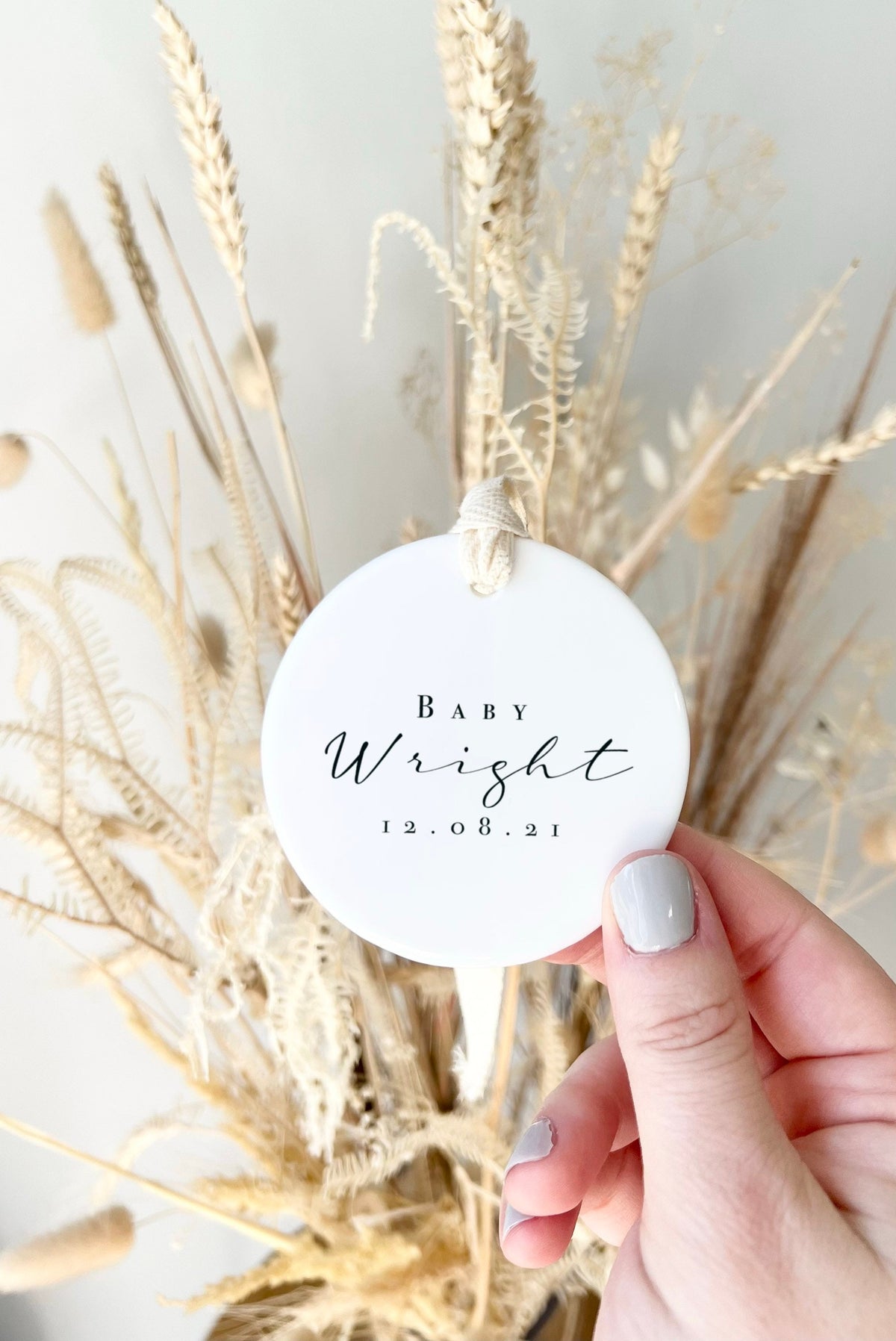 Personalised Baby Announcement Ornament – Ceramic Keepsake