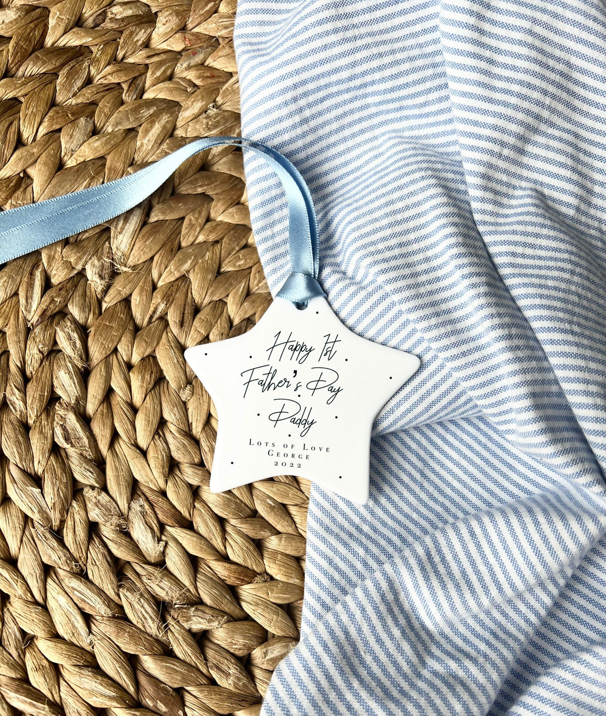 Personalised First Father's Day Star Ornament – Ceramic Keepsake