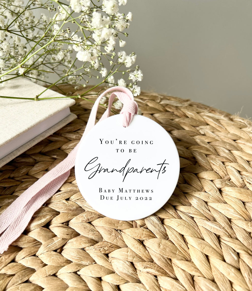 Personalised 'You're Going to Be Grandparents' Ornament