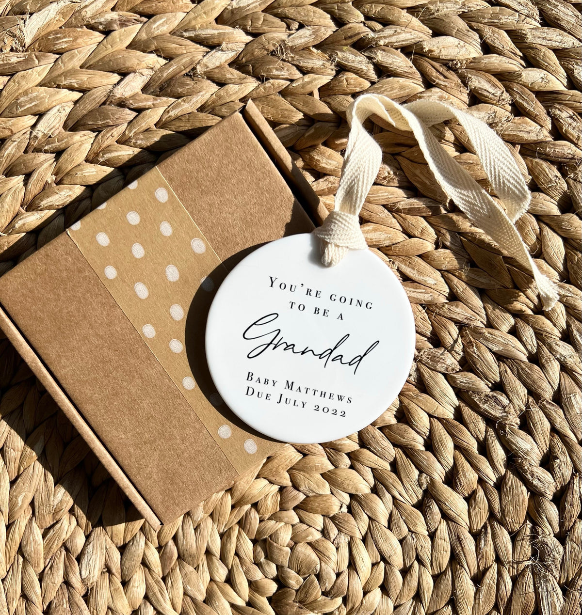 Personalised 'You're Going to Be a Grandad' Ornament