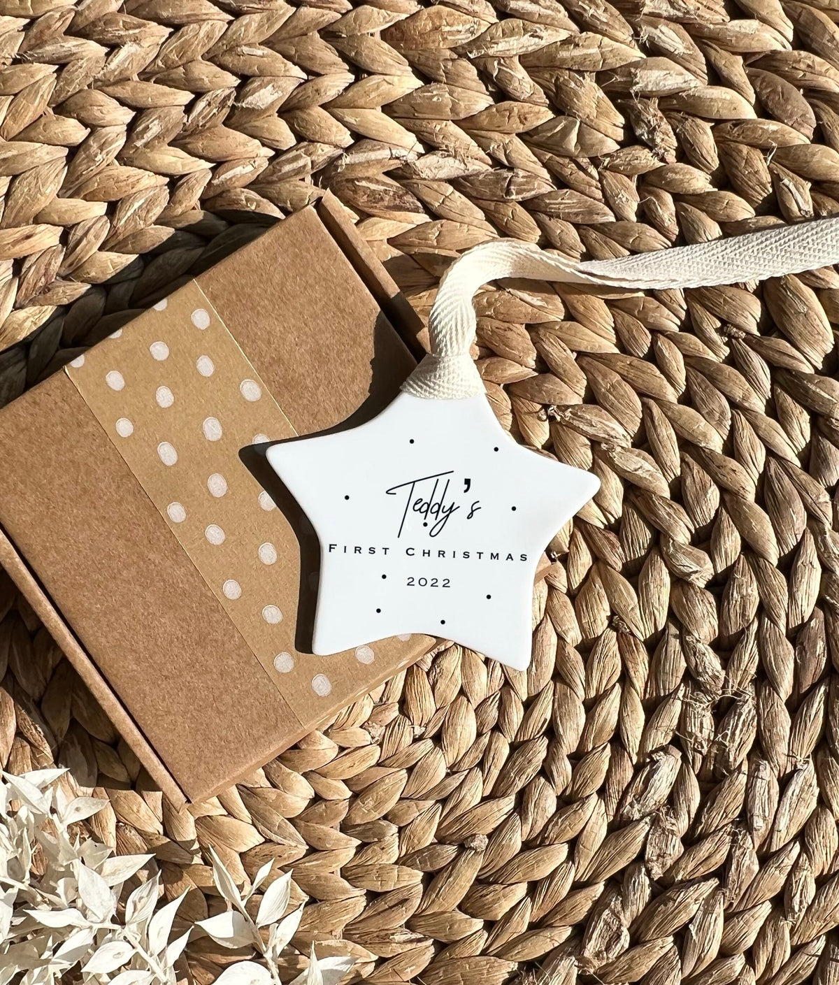 Personalised Baby's First Christmas Star Ornament – Ceramic Keepsake