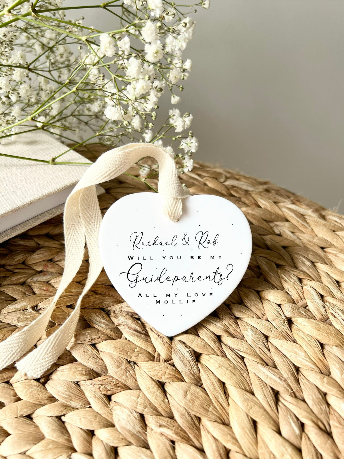 Personalised Guideparents Ornament – 'Will You Be My Guideparents?' Gift