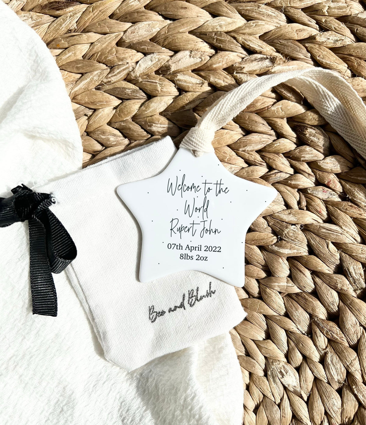 Personalised New Baby Keepsake – Welcome to the World Ornament