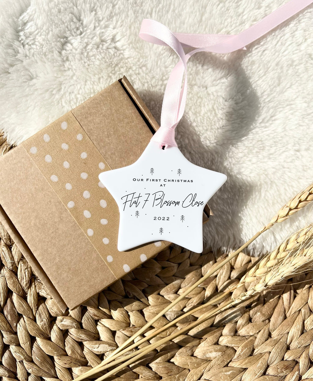 Personalised First Christmas New Home Star Ornament – Ceramic Keepsake
