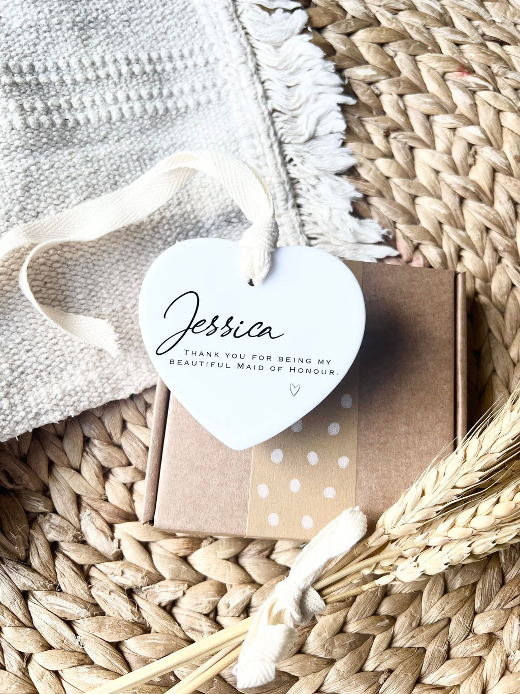 Personalised Maid of Honour Ornament – Wedding Thank You Gift