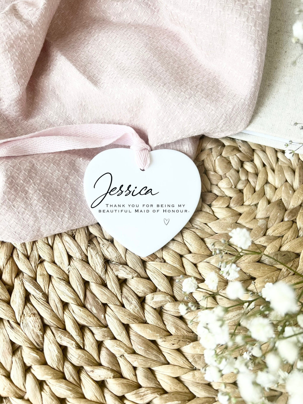 Personalised Maid of Honour Ornament – Wedding Thank You Gift
