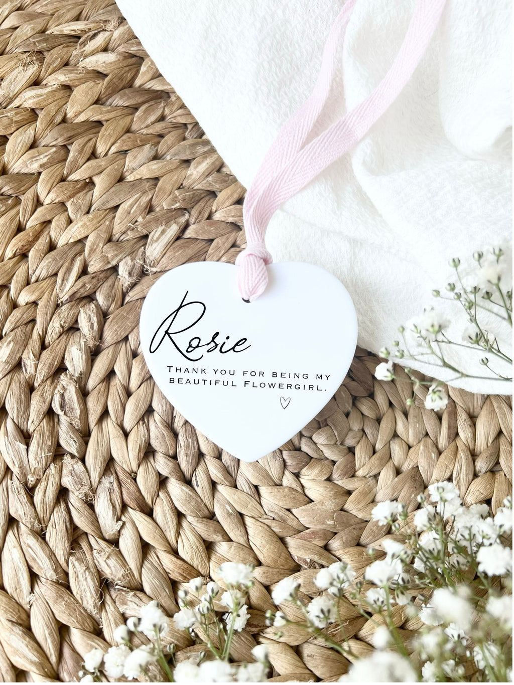 Personalised Flower Girl Ornament – Wedding Thank You Gift