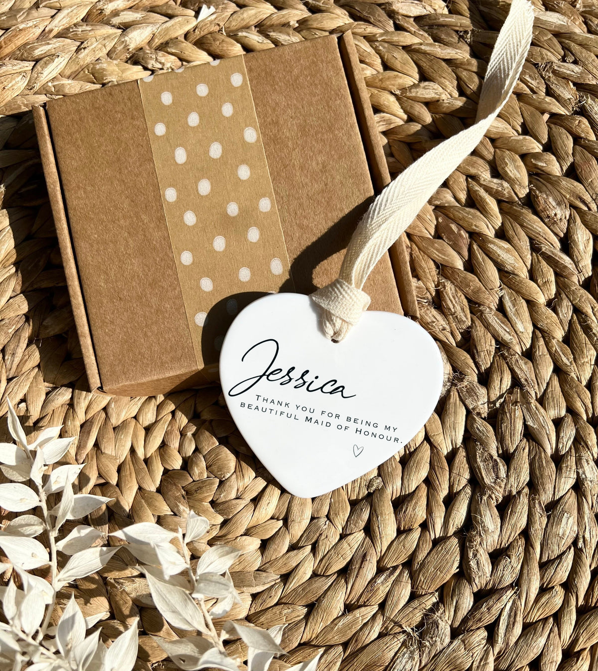 Personalised Maid of Honour Ornament – Wedding Thank You Gift