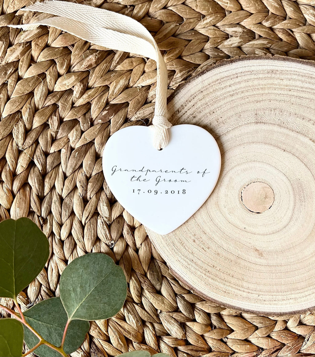 Personalised Grandparents of the Groom Ornament – Wedding Keepsake
