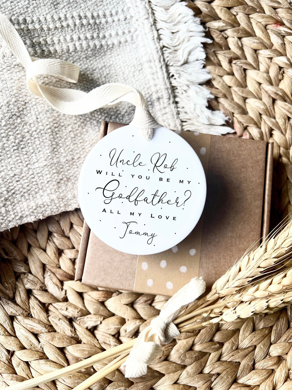 Personalised Godfather Ornament – 'Will You Be My Godfather?' Gift