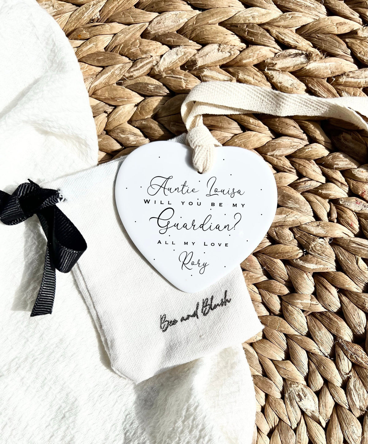 Personalised Guardian Ornament – 'Will You Be My Guardian?' Gift