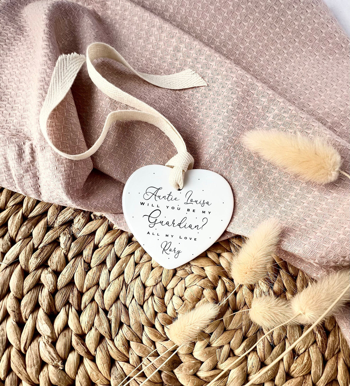 Personalised Guardian Ornament – 'Will You Be My Guardian?' Gift