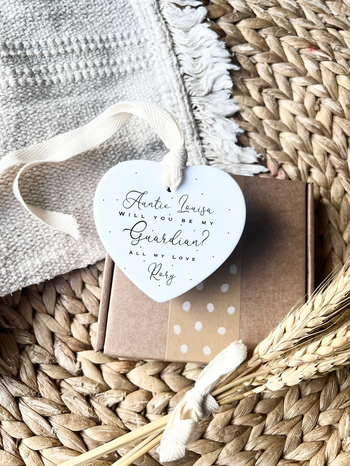 Personalised Guardian Ornament – 'Will You Be My Guardian?' Gift