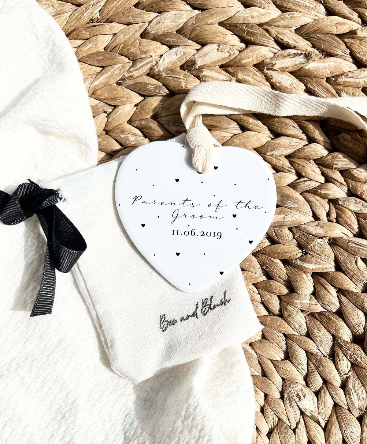 Personalised Parents of the Groom ceramic heart – photo 2