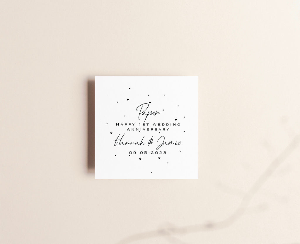 Personalised 1st Anniversary Card – Paper Wedding Keepsake