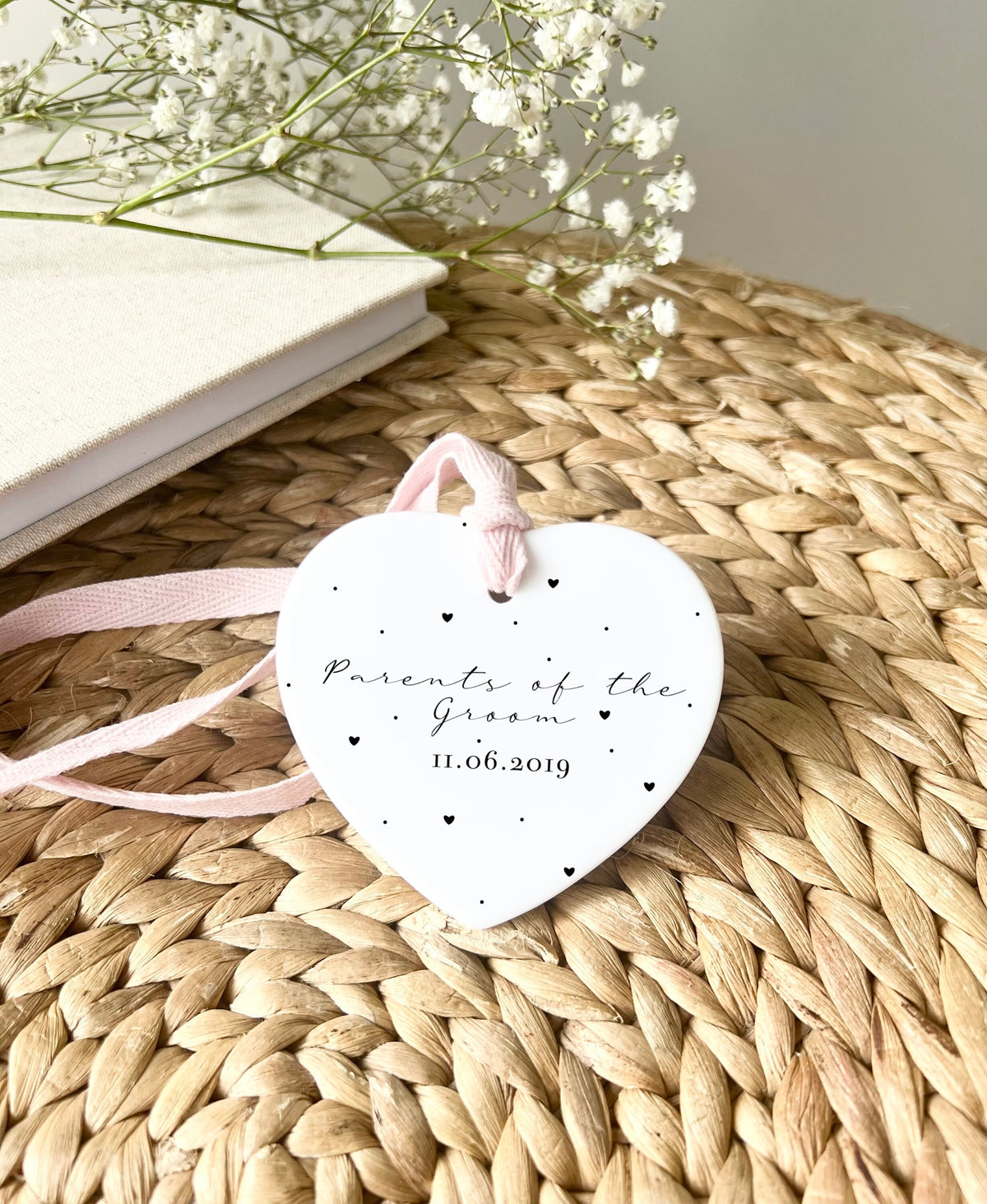 Personalised Parents of the Groom ceramic heart – photo 3