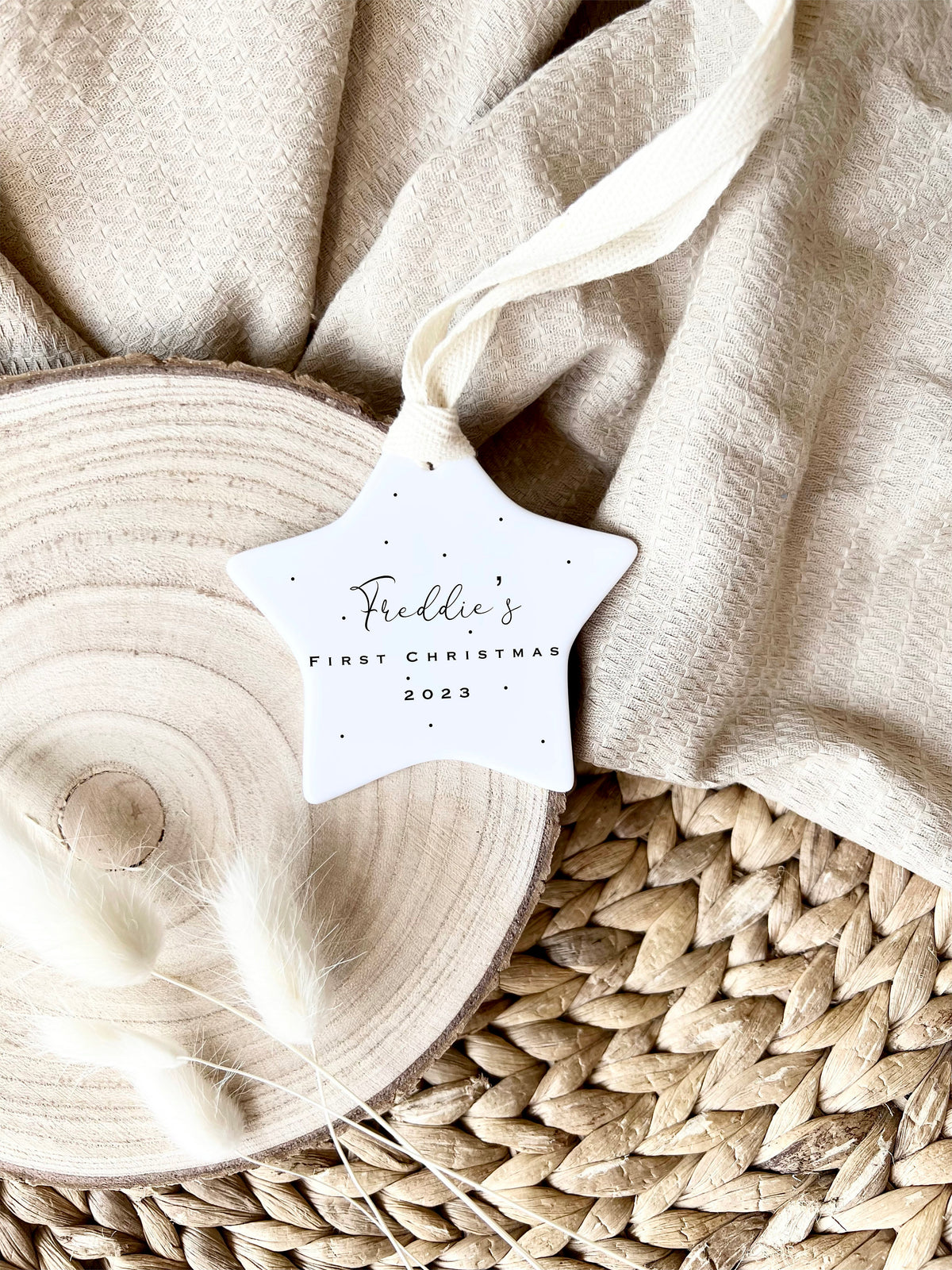 Personalised Baby's First Christmas Star Ornament – Ceramic Keepsake