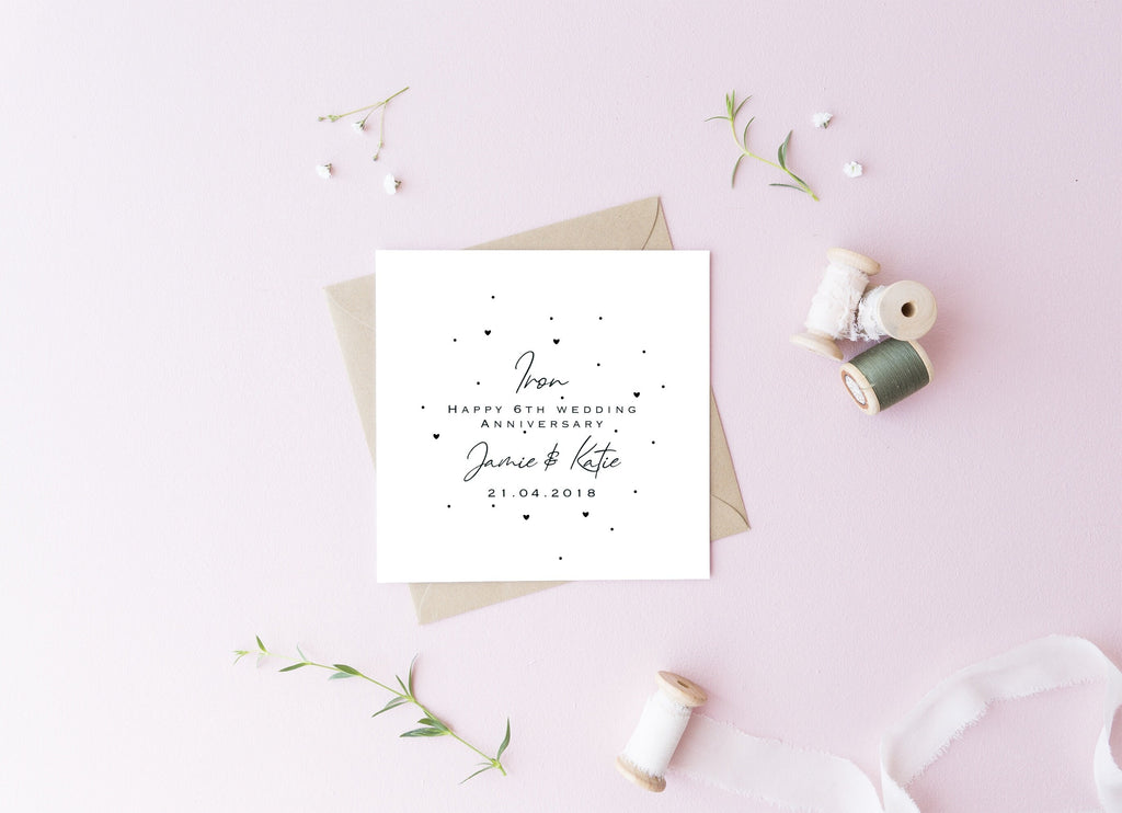 Personalised 6th Anniversary Card – Iron Wedding Keepsake