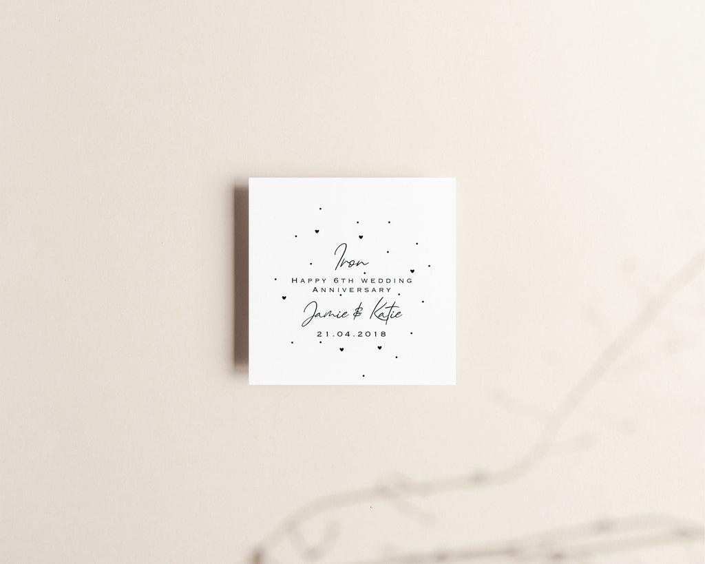 Personalised 6th Anniversary Card – Iron Wedding Keepsake